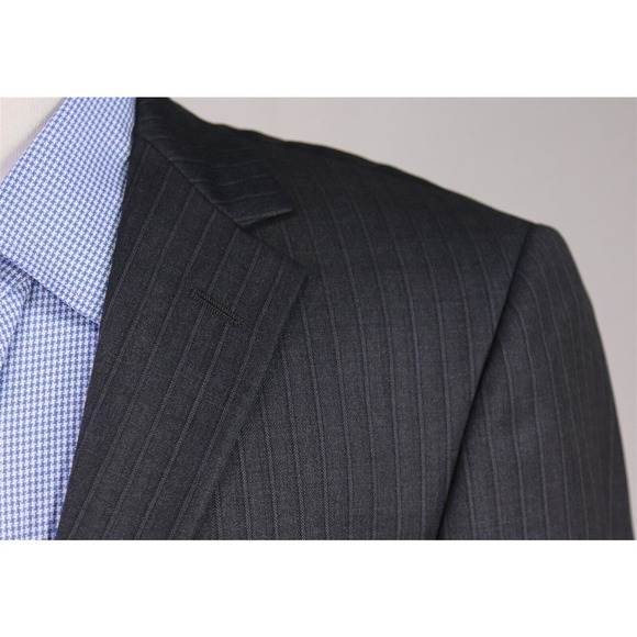 Hickey Freeman Roberto Current Model Gray Striped Suit Blazer Jacket 40R - Picture 4 of 9